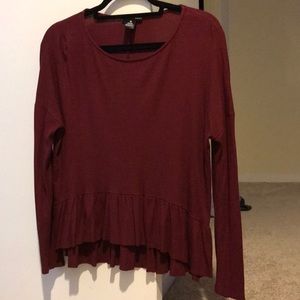 Maroon peplum top